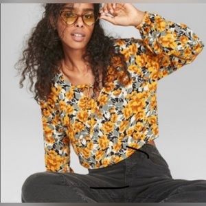 Wild Fable flowery blouse size L